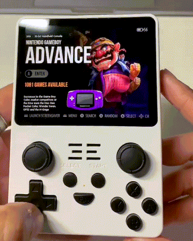 Cogistick Pocket Retro V2 cycling through its console menus